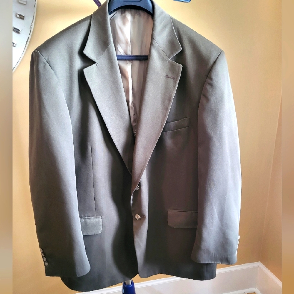 Vintage Norm Thompson Men's Sport Coat Blazer Olive Brown 48R Classic Fit